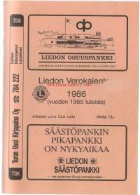 Liedon verokalenteri 1986 ( vuoden 1985 tuloista)