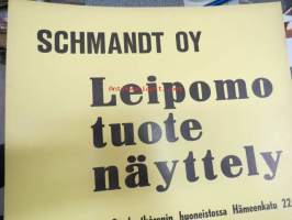 Schmandt Oy Leipomotuotenäyttely Åbo Akademin Studentkårenin huoneistossa Hämeenkatu 22 15.1.1962 - Maistajaisia, kahvi- ja leivonnaismyynti -mainosjuliste,