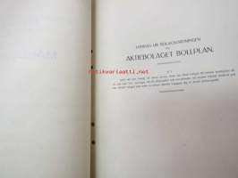 Ab Bollplan, Helsinki 1924, Aktiebrev, tio aktier - ettusen finska mark -osakekirja, blanco, käyttämätön, makuleras-leimattu