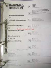 Hanomag Henschel Dieselmoottorin D 301 E 2 Korjaamokäsikirja / Reparationshandbok / Reparationshåndbog