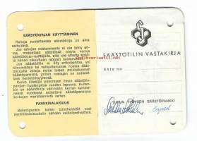 Turun Työväen Säästöpankki, säästötilin vastakirja 1972-73  - pankkikirja
