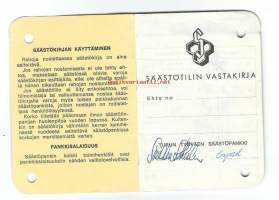 Turun Työväen Säästöpankki, säästötilin vastakirja 1972-73  - pankkikirja
