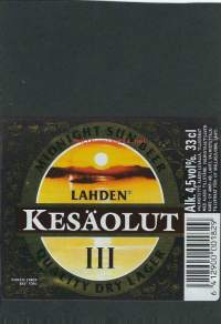 Lahden Kesäolut III -  olutetiketti