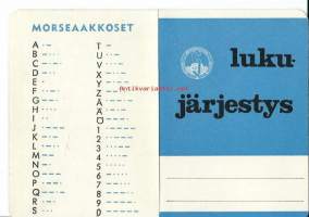 Morseaakkoset  Lukujärjestys  - Lukujärjestys