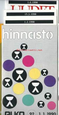 Hinnasto  N:o 92 / 1.1.1990