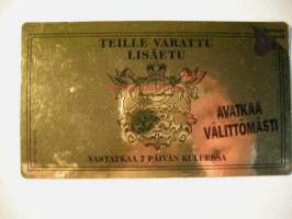 tarra teille&quot; varattu lisäetu&quot;