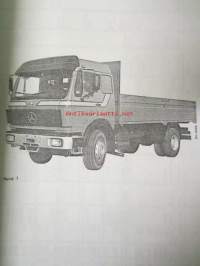 Mercedes-Benz Uudet kuorma-autotyypit 1980-81 huoltotöiden johdantovihko, katso kuvista tarkemmat tyypit ja mallitiedot