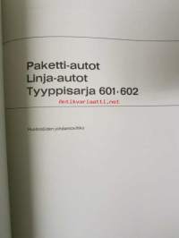 Mercedes-Benz Paketti-autot, Linja-autot Tyyppisarja 601-602, huoltotöiden johdantovihko, katso kuvista sisältö tarkemmin