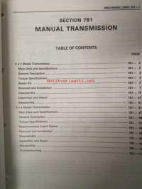 Isuzu Workshop manual TF Series 1989 - 5 osainen -mm. Accessories, Axle, Electrical-body and chassis, Gasoline engine (Carburetor type), Manual transmissions (MSG-T