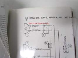 BMW Schaltplan für allgemeine Fahrzeugelektrik ohne Check-Control ab Modell 80 - Sähkökaavioita 300-500-600-700 sarjoista 1981