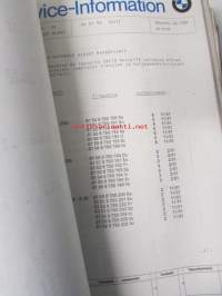 BMW 300, 500 series Werkstatthandbuch - 300 ja 500 sarjan huoltokirjeitä ja sähköpiirustuksia 1979-1982
