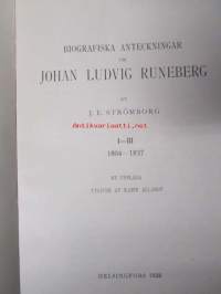 Biografiska Antecningar om Johan Ludvig Runeberg av J.E. Strömborg I-III 1804-1837