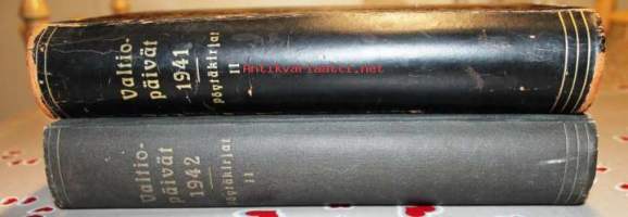 Valtiopäivät 1942.  Pöytäkirjat II.  Istunnot 63-101.  Syyskuun 25. päivästä valtiopäivien loppuun sekä sisällysluettelo.