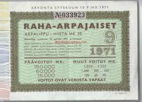 Raha-arpa 1971 / 9   arpa