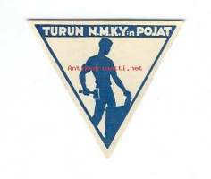 Turun N.M.K.Y. pojat  rintamerkki  pahvia