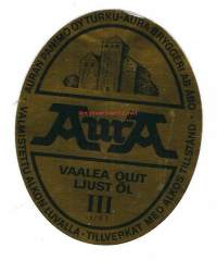 Aura Vaalea III Olut  -  olutetiketti