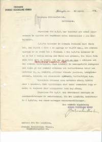 Föreningen Finska Folkskolans Vänner kirje  1929 - firmalomake