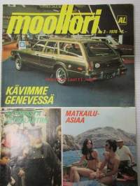 Moottori-Motor 1976 nr 3, sisältää mm. seur. artikkelit / kuvat / mainokset; Taitoajon Suomen Mestaruus 1976, Löytöretkeilijän Hampuri Altonan kalatorilta