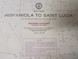 Merikartta West Indies Hispaniola to Saint Lucia - From United States, British and French surveys to 1927