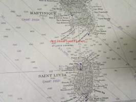 Merikartta West Indies Hispaniola to Saint Lucia - From United States, British and French surveys to 1927