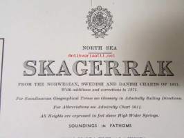 North Sea Skagerrak from the Norwegian, Swedish and Danish Charts of 1911 - Merikartta