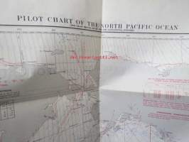 Pilot Chart of the North Pasific Ocean October 1971 / North Pasific Tropical Cyclones - Typhoons, Hurricanes and Tropical Storms 1970 -merikartta, jonka toisella