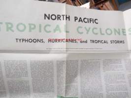 Pilot Chart of the North Pasific Ocean October 1971 / North Pasific Tropical Cyclones - Typhoons, Hurricanes and Tropical Storms 1970 -merikartta, jonka toisella