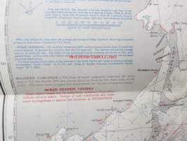 Pilot Chart of the North Pasific Ocean October 1971 / North Pasific Tropical Cyclones - Typhoons, Hurricanes and Tropical Storms 1970 -merikartta, jonka toisella