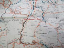 Karte der Wasserstrassen in West- und Mitteldeutschland und den Beneluxländern / Map of the inland waterways of Germany, Belgium and the Netherlands / Carte des