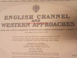 English Channel and Western Approaches, from the  latest admiralty surveys and French Government to Charts to 1936 - Merikartta