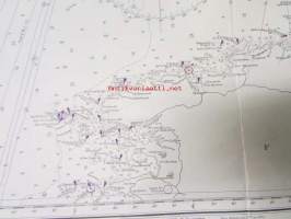 English Channel and Western Approaches, from the  latest admiralty surveys and French Government to Charts to 1936 - Merikartta
