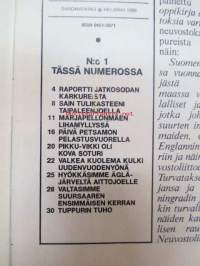 Kansa Taisteli 1986 nr 1, sis. mm. seur. artikkelit / kuvat;  Eero Eräsaari - Raportti jatkosodan karkureista  osa I, Erland Pöri - Sain tulikasteeni