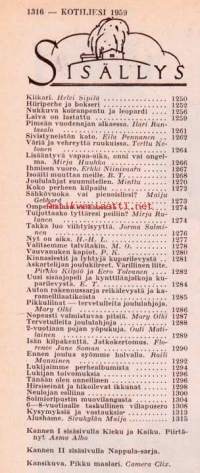 Kotiliesi 1959 N:o 22 marraskuu II.  Katso sisällysluettelo kuvasta.