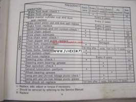 Kawasaki KX80, KX80-II, KX100 motorcycle owner´s manual -käyttöohjekirja englanniksi