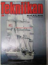 Tekniikan Maailma 1972 nr 16  Kansikuvassa purjealus Danmark. sis. mm. seur. artikkelit / kuvat / mainokset;      General Motors höyrylinjuri - saasteeton ja