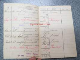Sparbanken i Åbo / Turun Säästöpankki -Säästökirja nr 85264 alkaen vuodelta 1911, vaihdemies Johan Alfred Tunturi