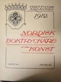 Nordisk boktryckare konst 1912 - sidottu vuosikerta