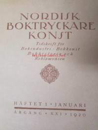 Nordisk boktryckare konst 1920 - sidottu vuosikerta