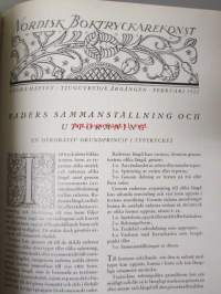 Nordisk boktryckare konst 1921 - sidottu vuosikerta (Kansi on 1921, sisus 1922, painossa tapahtunut vaihdos)