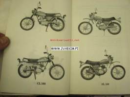 Honda CB100, CL100, SL100 motorcycle parts catalog -varaosaluettelo