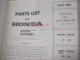Honda ATC90, 90K1  motorcycle parts catalog -varaosaluettelo