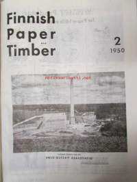 Finnish Paper and Timber 1950 -sidottu vuosikerta &quot;Lentoposti versio&quot; painettu ohuelle paperille