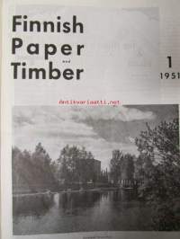 Finnish Paper and Timber 1951 -sidottu vuosikerta &quot;Lentoposti versio&quot; painettu ohuelle paperille