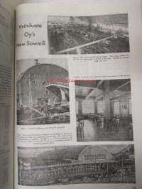 Finnish Paper and Timber 1951 -sidottu vuosikerta &quot;Lentoposti versio&quot; painettu ohuelle paperille