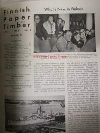 Finnish Paper and Timber 1953 -sidottu vuosikerta - sis. &quot;Lentoposti versio&quot; painettu ohuelle paperille