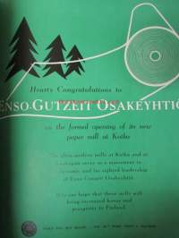 Finnish Paper and Timber 1953 -sidottu vuosikerta - sis. &quot;Lentoposti versio&quot; painettu ohuelle paperille