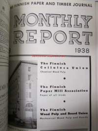 Finnish Paper and Timber Journal 1938 kuukausi raportit -sidottu vuosikerta