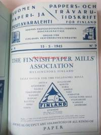 Suomen Paperi- ja Puutavaralehti / Pappers- och trävarutidskrift för Finland / The finnish paper and timber journal 1945, paperiteollisuuden ja puutavara-alan