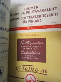 Suomen Paperi- ja Puutavaralehti / Pappers- och trävarutidskrift för Finland / The finnish paper and timber journal 1945, paperiteollisuuden ja puutavara-alan