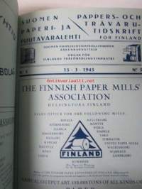 Suomen Paperi- ja Puutavaralehti / Pappers- och trävarutidskrift för Finland / The finnish paper and timber journal 1945, paperiteollisuuden ja puutavara-alan